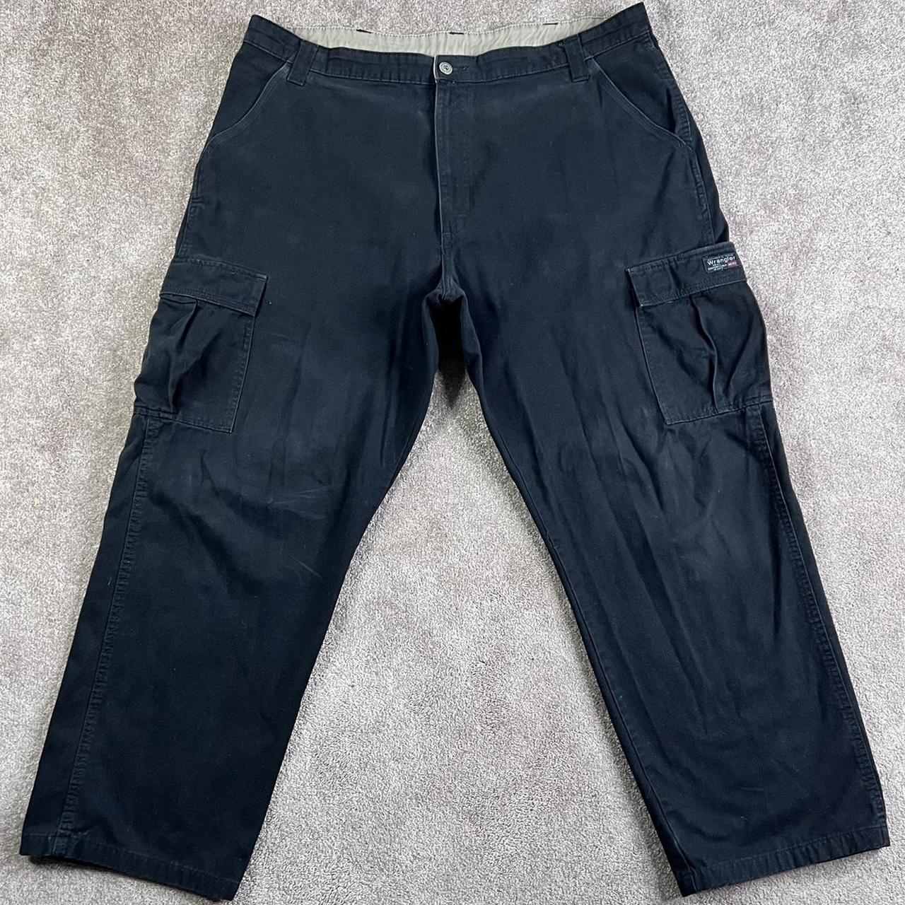 Vintage Wrangler black cargo pants. Men's size... - Depop