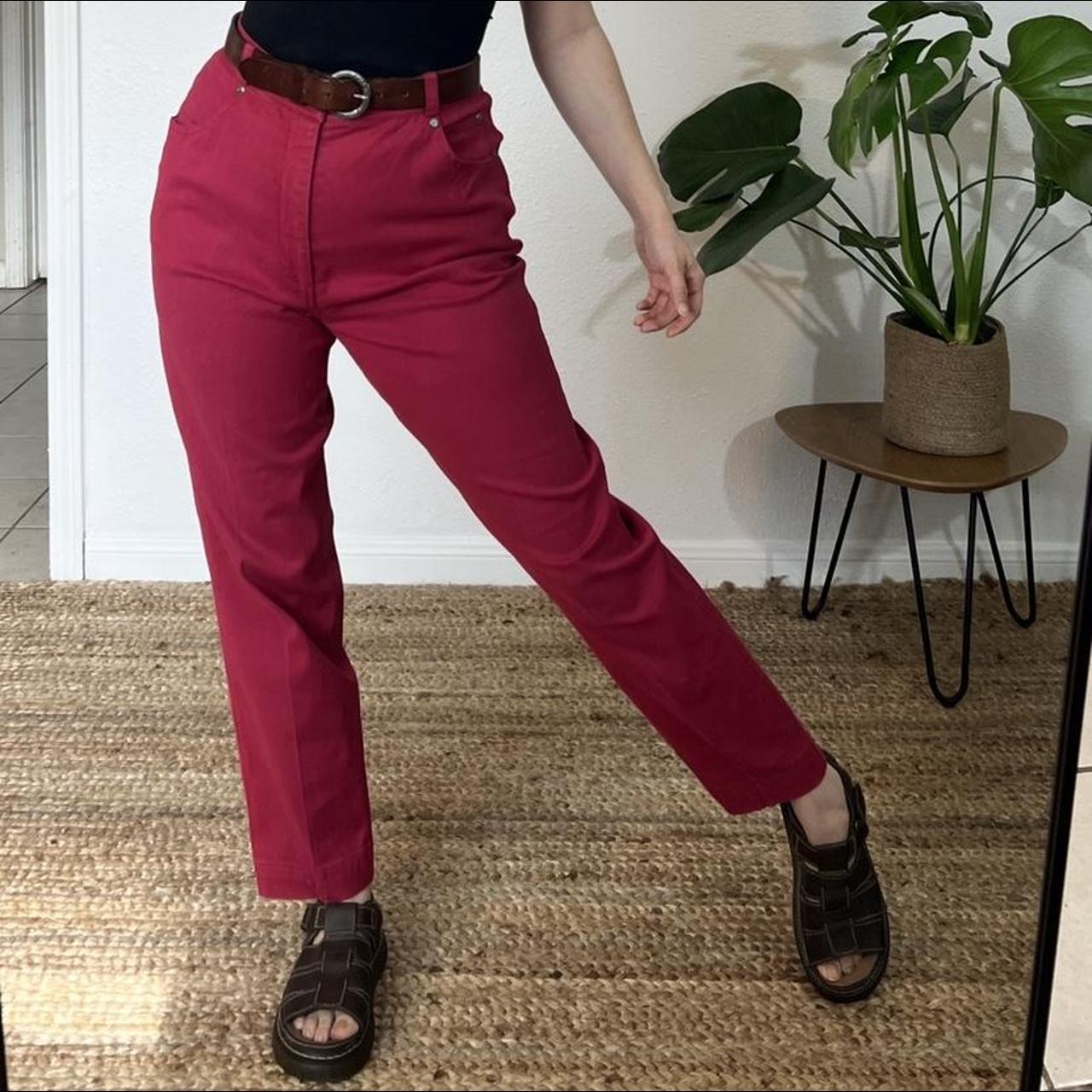 Ellen Tracy Men's Red Trousers | Depop