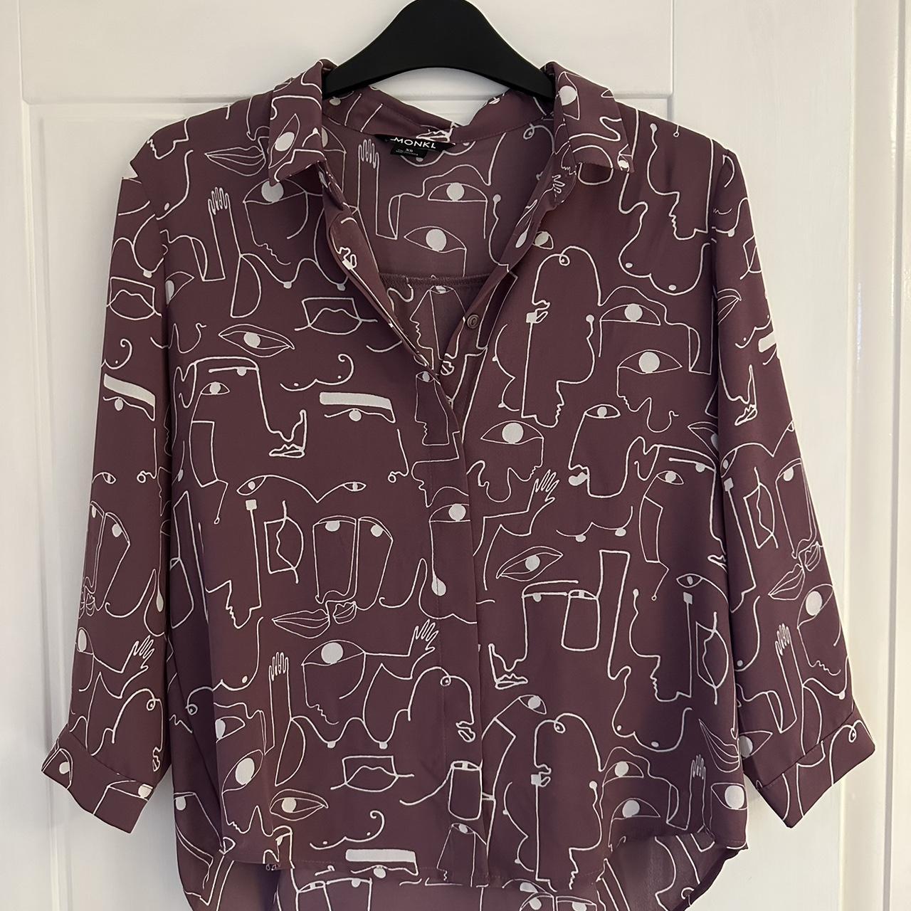 abstract shirt light material can be worn as a... - Depop