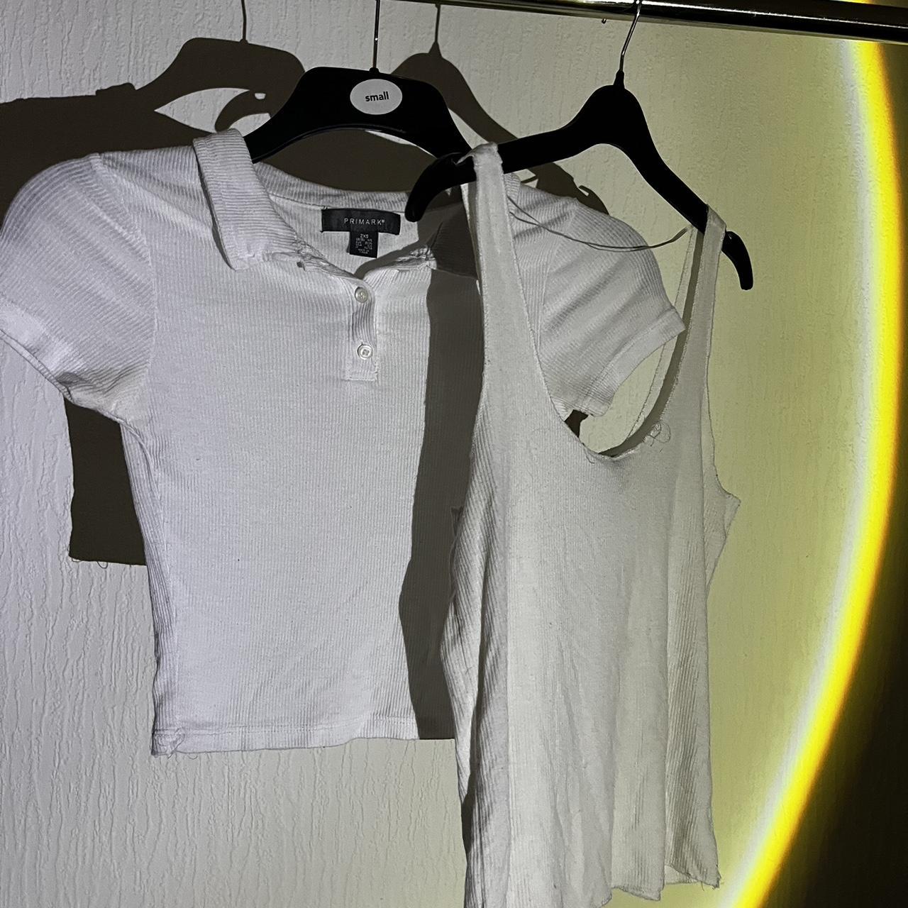 White crop top + vest. Primark. Size S/ XS - Depop