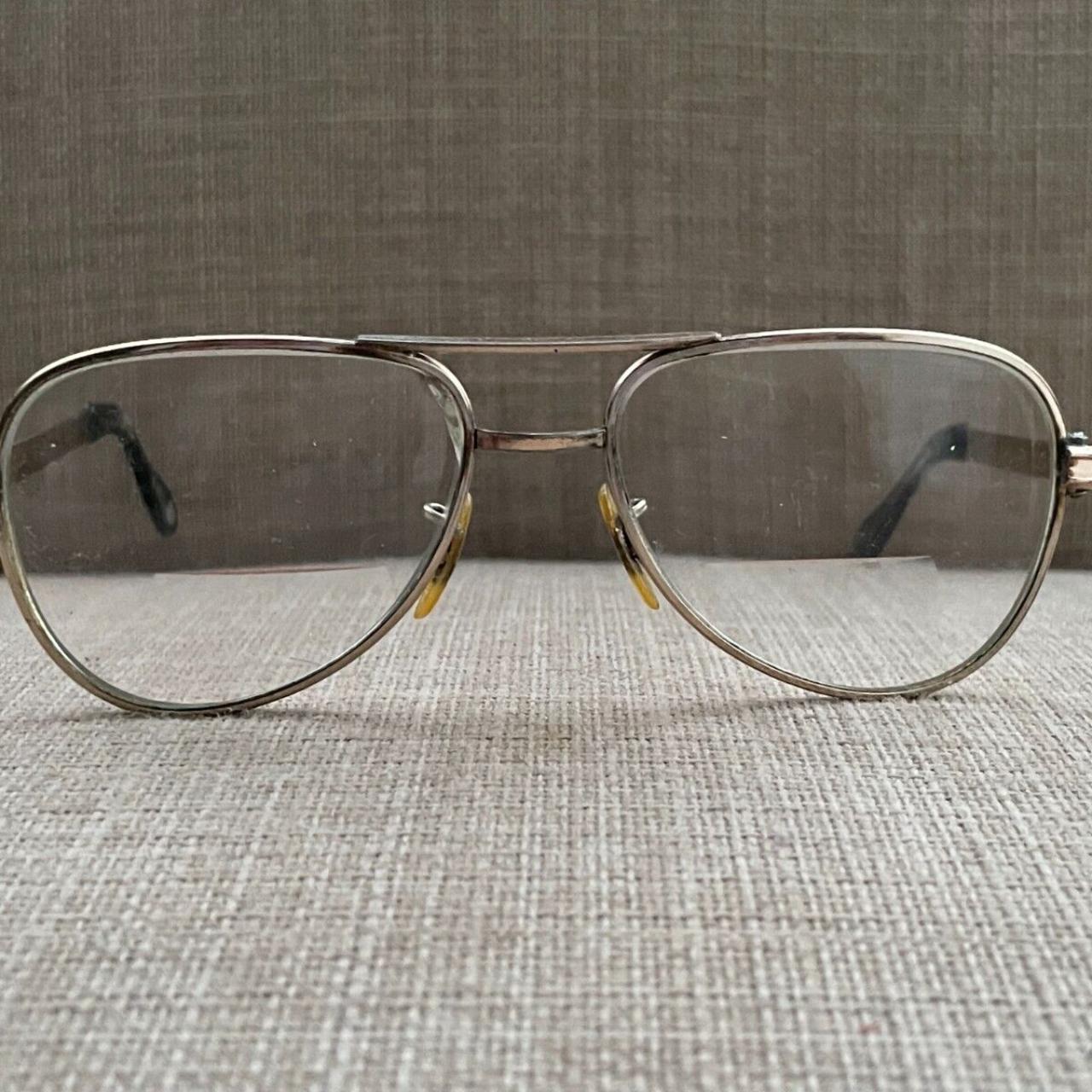 Universal Standard Men's Gold Sunglasses Depop