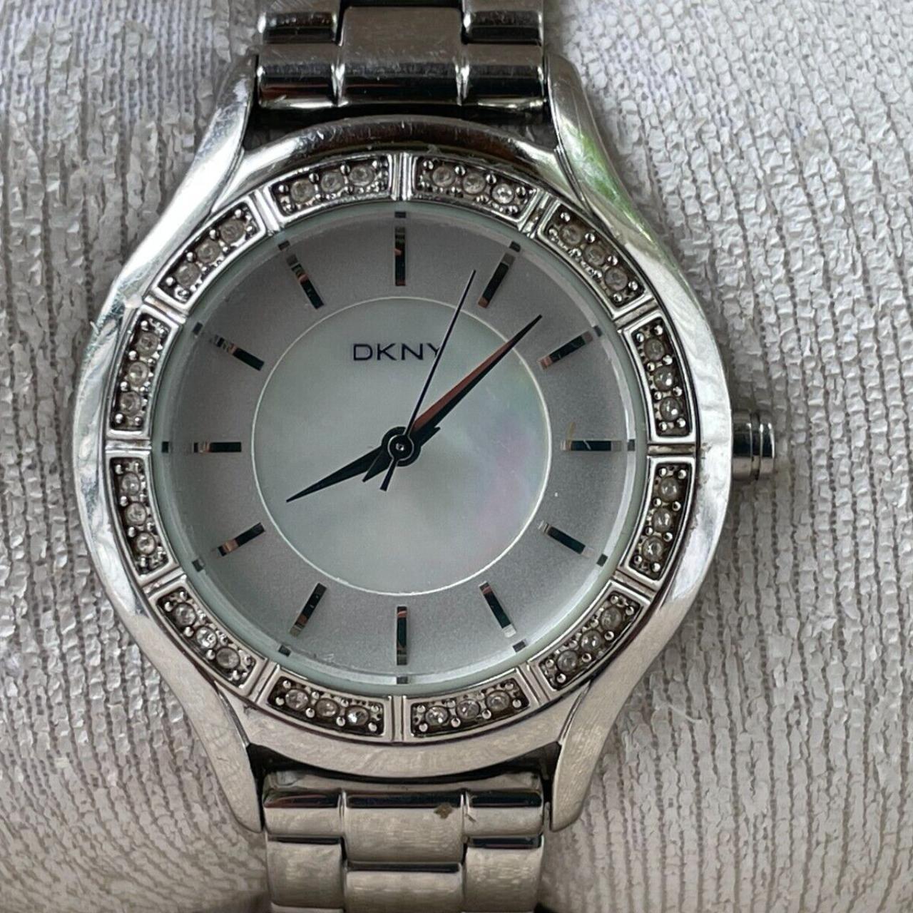 DKNY Women Wristwatch Silver Tone Mother of Pearl