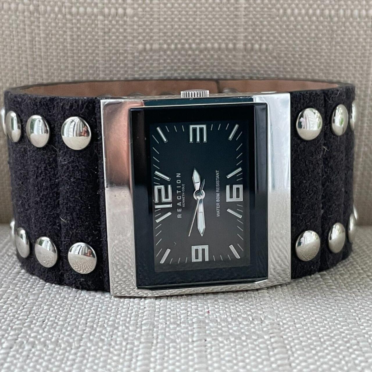 Kenneth Cole Reaction Women Wristwatch Black Leather