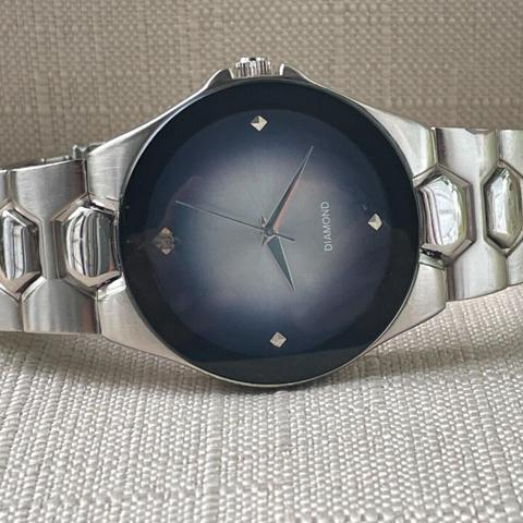 Allude | Other | Vintage Allude Mens Japanese Stainless Steel Watch Black  With Chrome Band | Poshmark