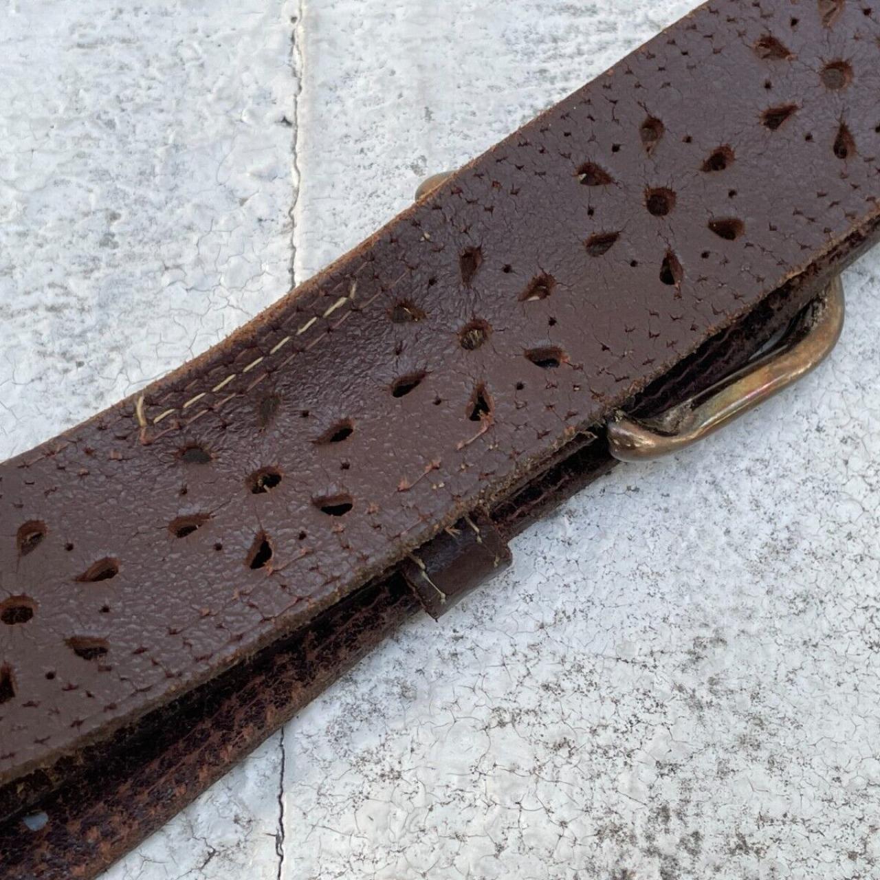 Duluth Brown Pebbled Leather Belt 32 Vintage - Depop