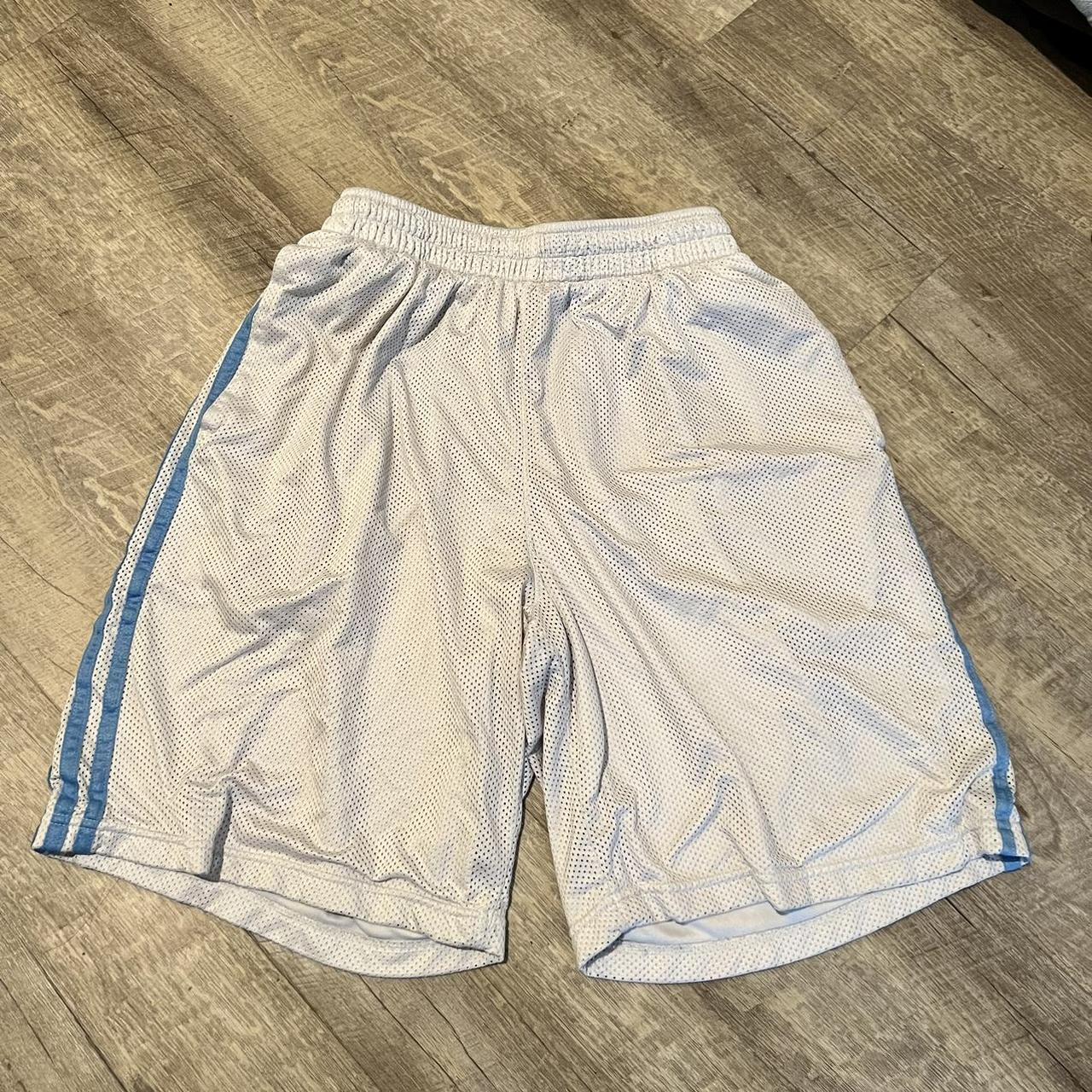 Adidas Men's White and Blue Shorts | Depop