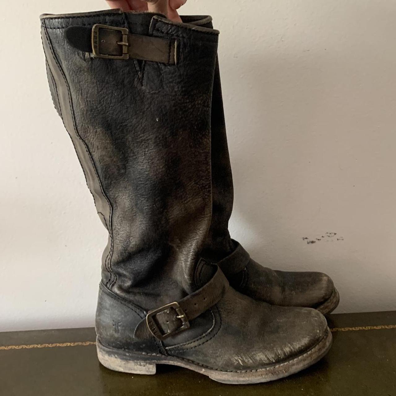 frye leather slouch boots