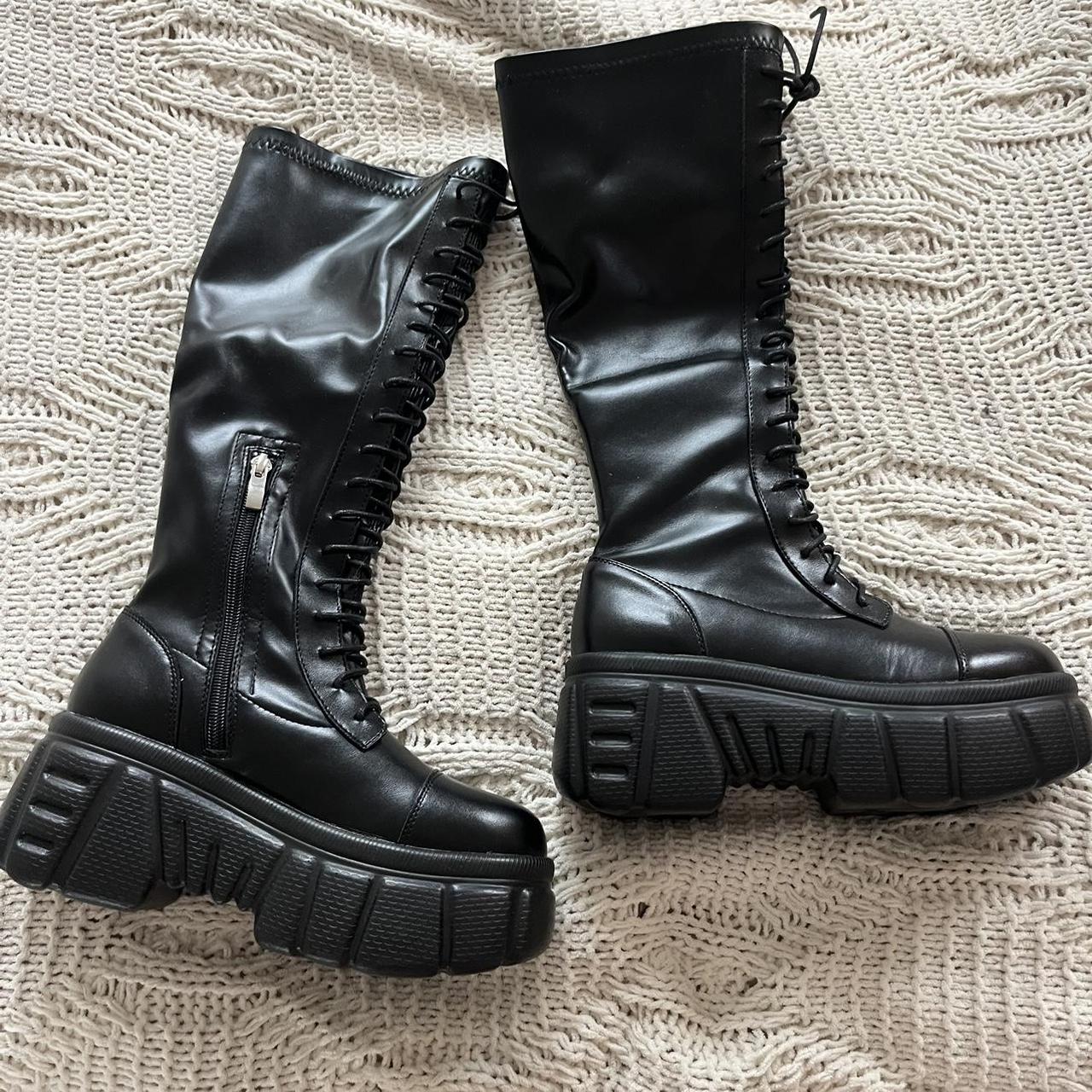 La Mode Women's Black Boots | Depop