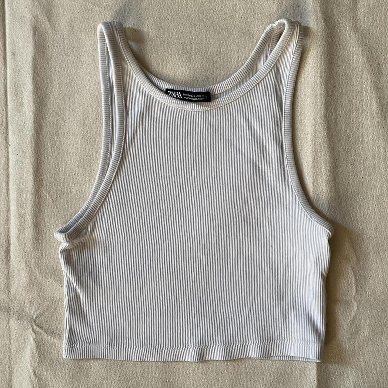 Zara cropped basic tank Size S - Depop