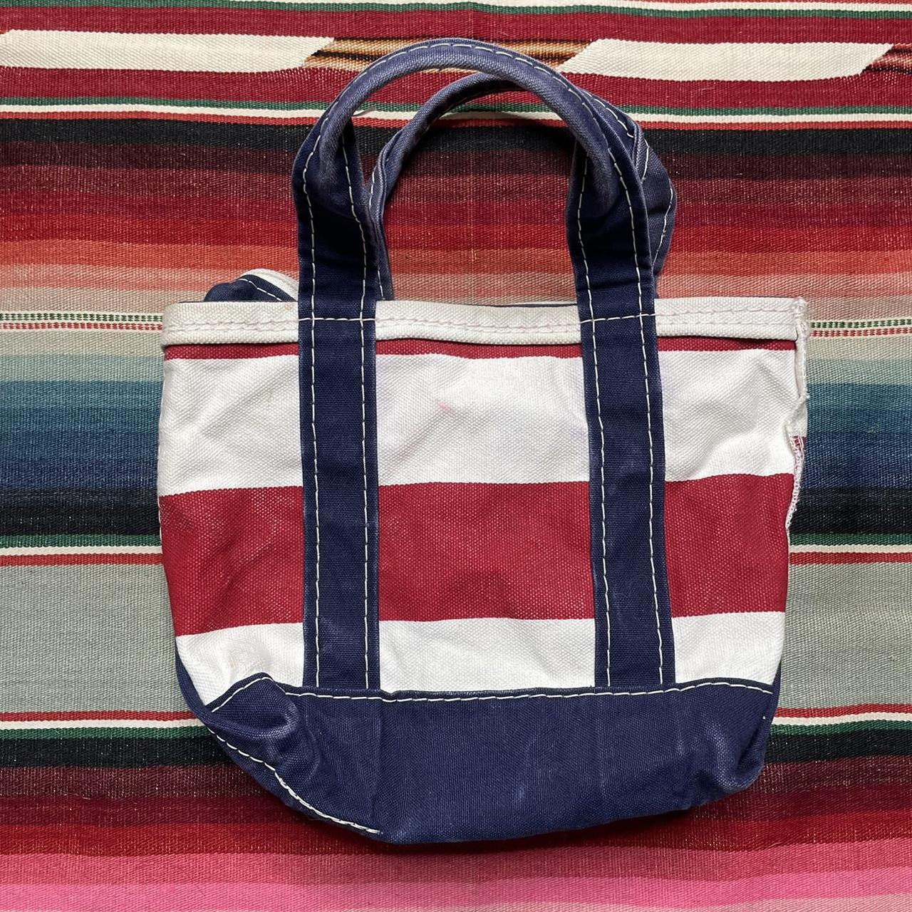 LL Bean Red White & Blue Striped Zip Top Mini Boat &... - Depop