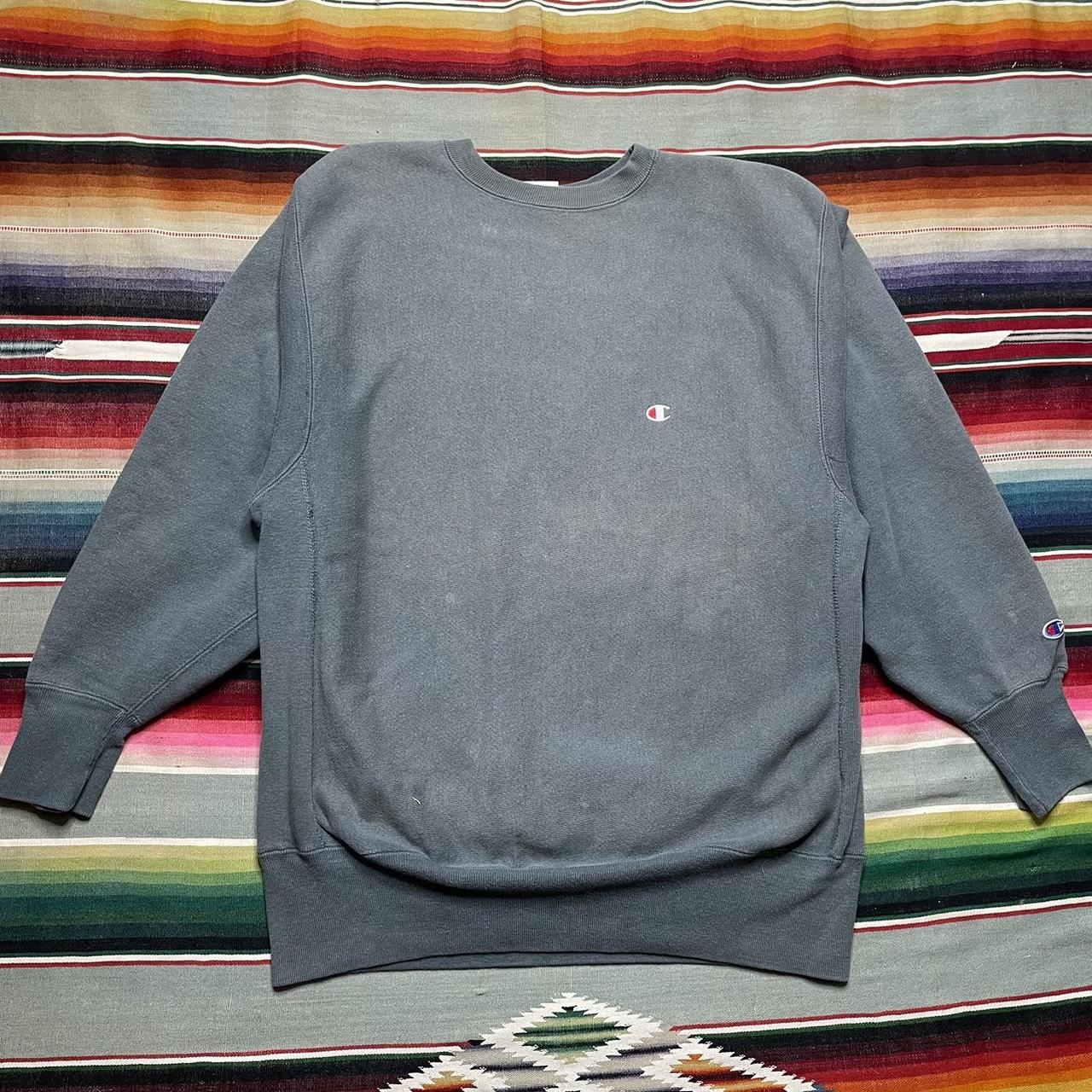 Vintage 90's Champion Reverse Weave Sweatshirt Blank... - Depop