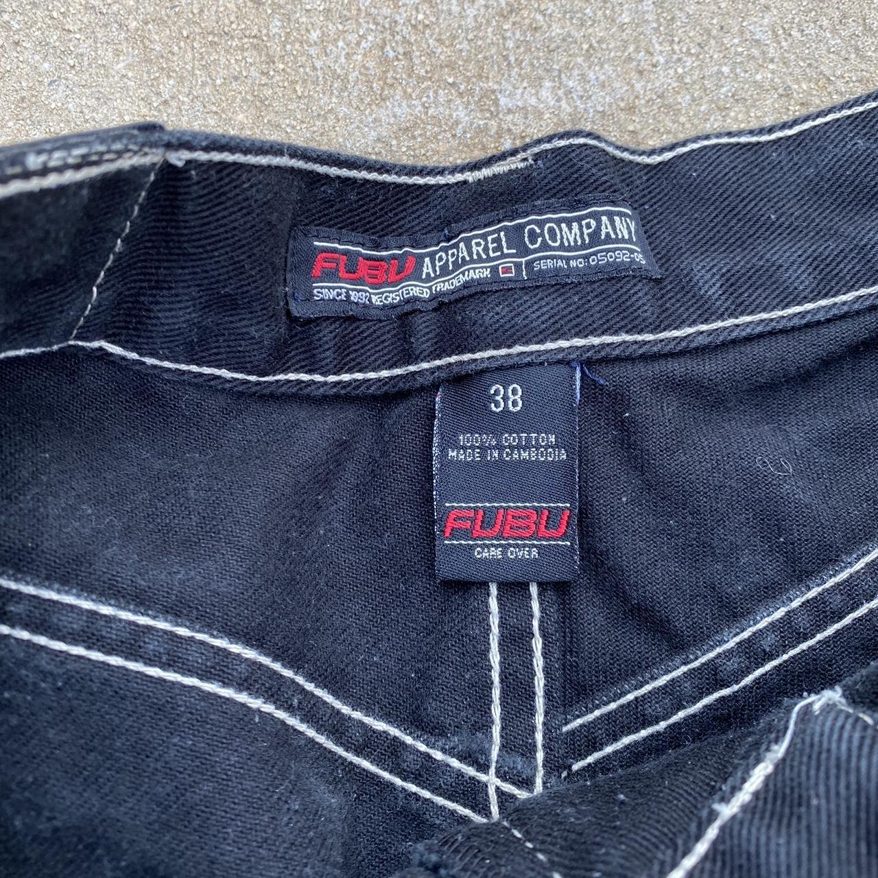 vintage contrast stitch black Fubu jorts. basically... - Depop