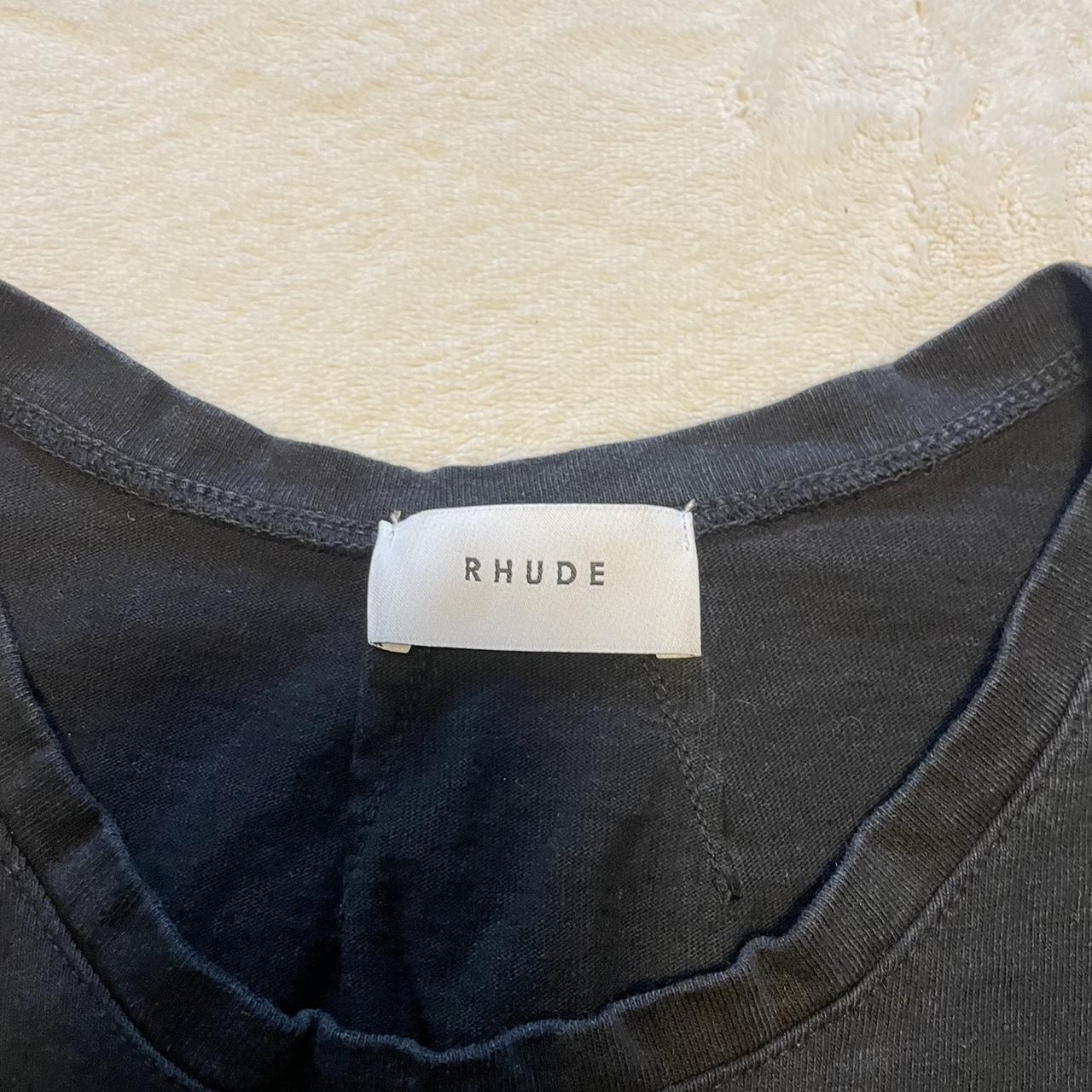 Rhude Men's Black and Pink T-shirt | Depop