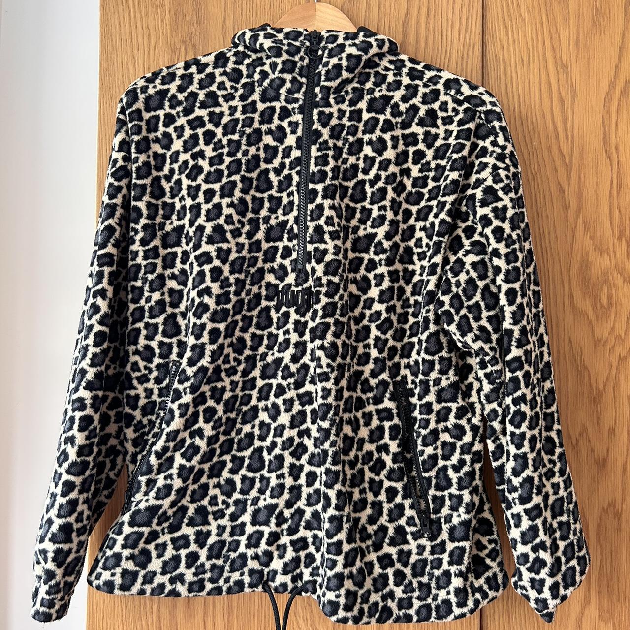 Leopard print three quarter zip fleece from Puma