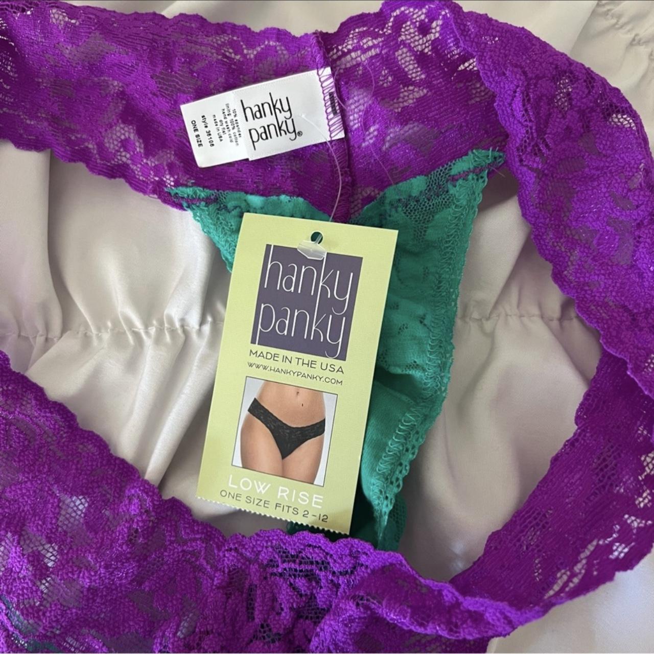 Hanky Panky Women's Green and Purple Panties Depop