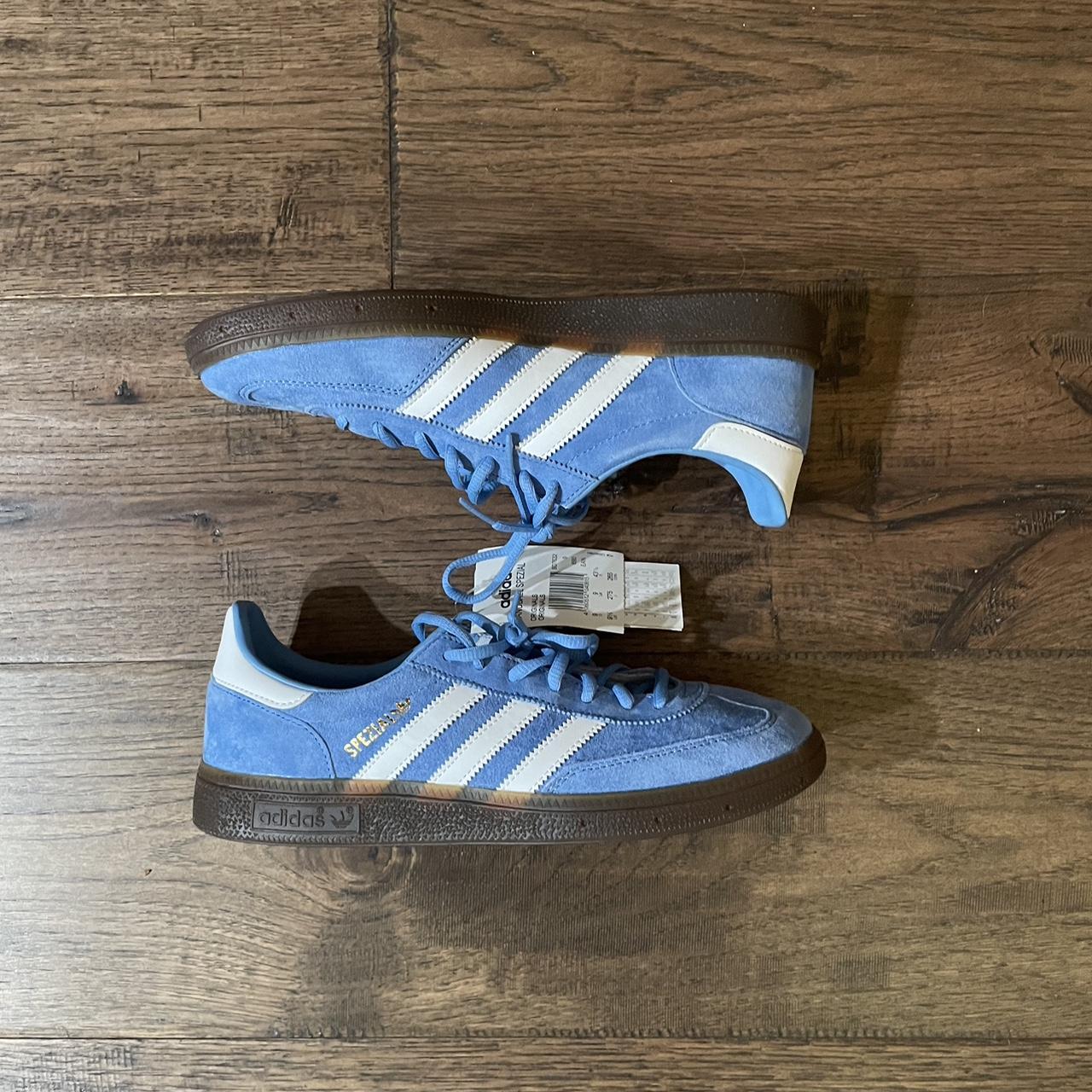 Adidas Men's Blue and Brown Trainers | Depop