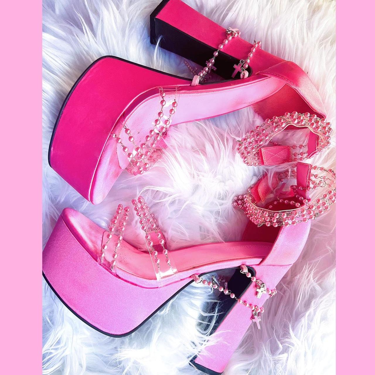 Sugar Thrillz Women's Pink Courts | Depop