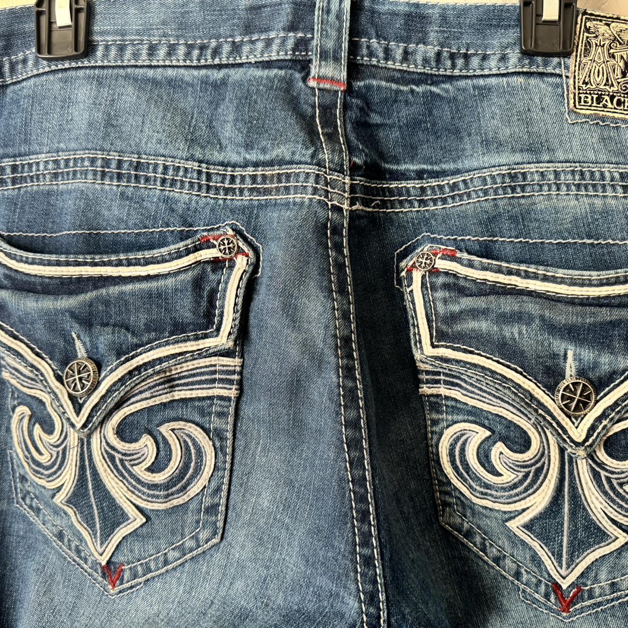 Affliction jeans!!! Hard design on the back with a... - Depop