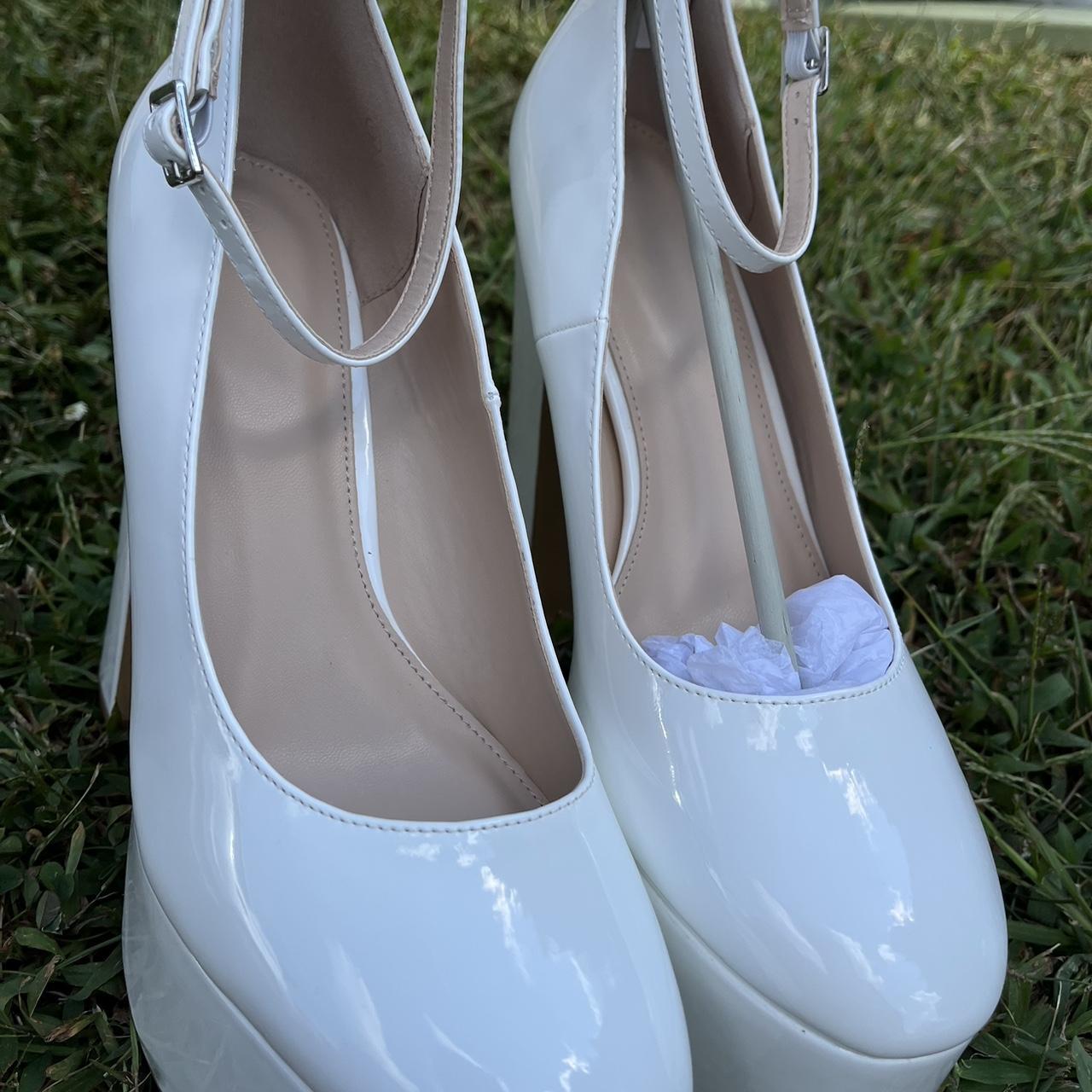 platform white mary janes