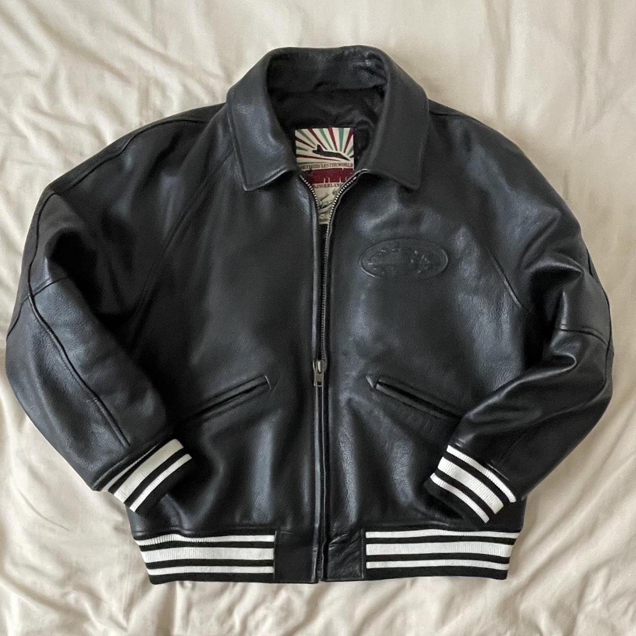 Corteiz black leather skydive jacket lightly worn. | Depop Corteiz black leather skydive jacket lightly worn. | Depop