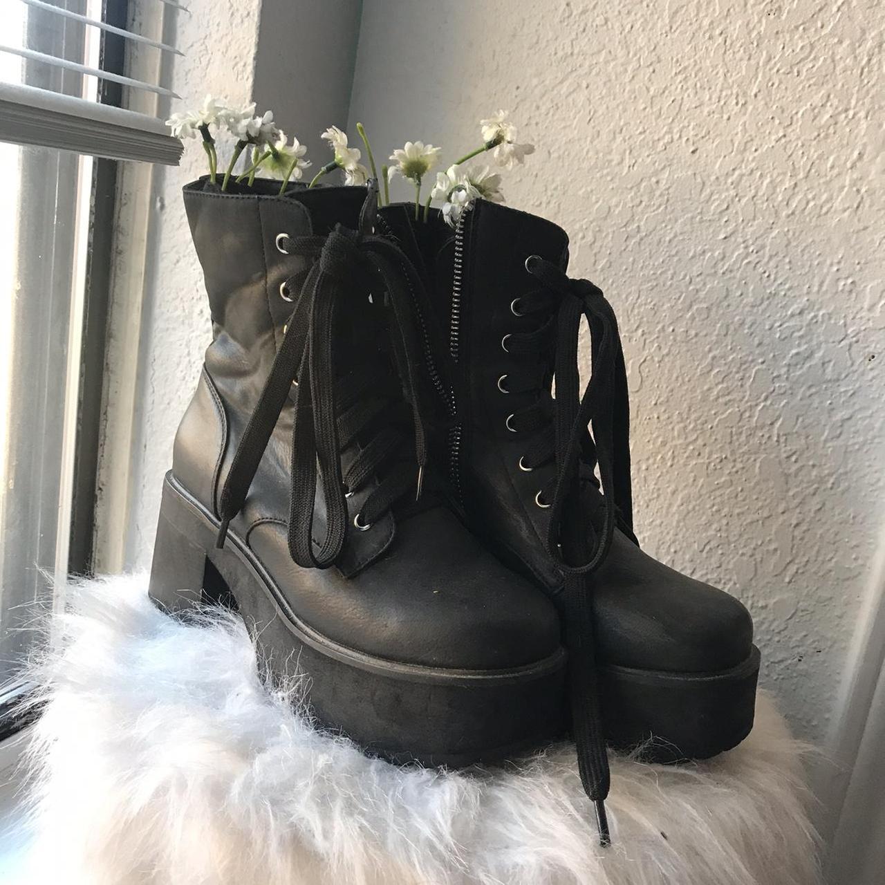 Dolls Kill Women's Black Boots Depop