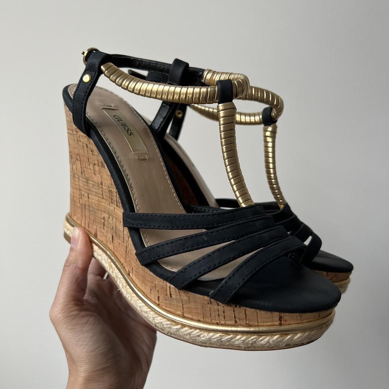 guess black and gold shoes