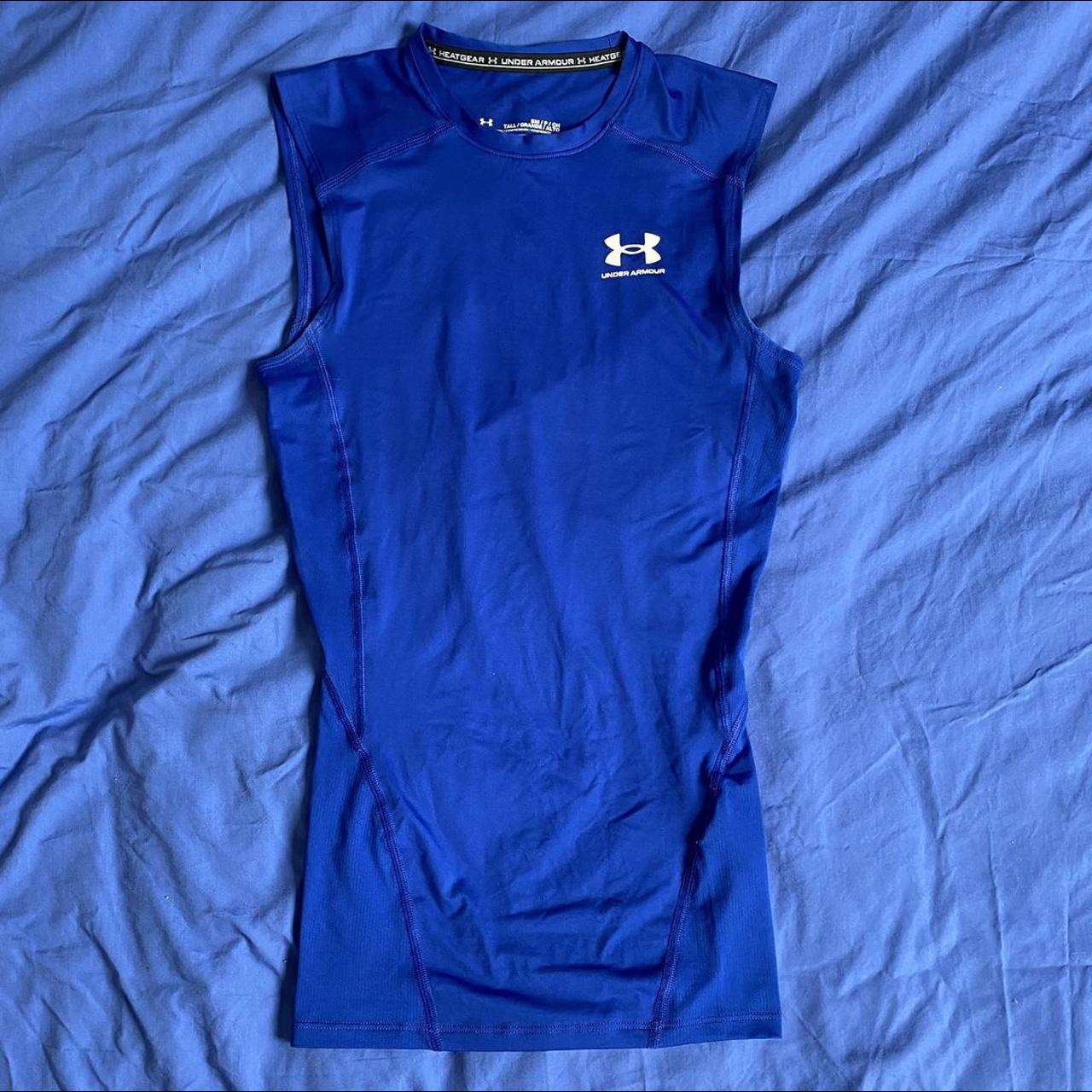 •Blue Under Armour Base Layer sleeveless Length... Depop