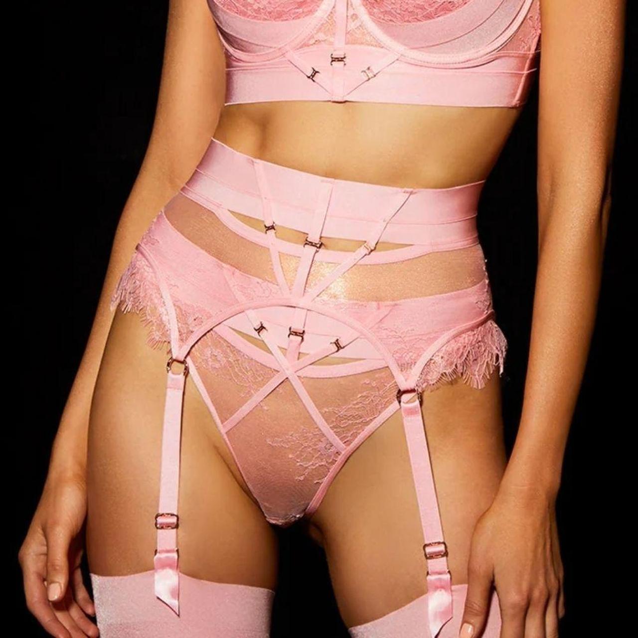 NWT Honey Birdette Belinda Pink Lace Thong Size M... Depop