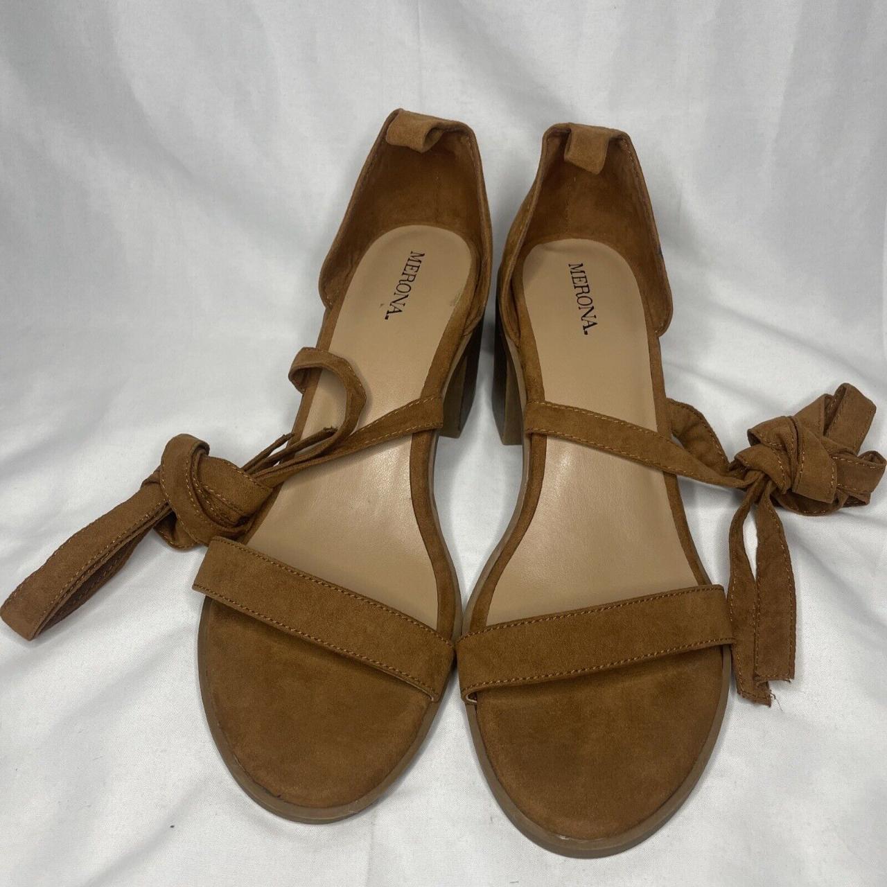 merona women size 8 brown suede heel. Condition is... - Depop