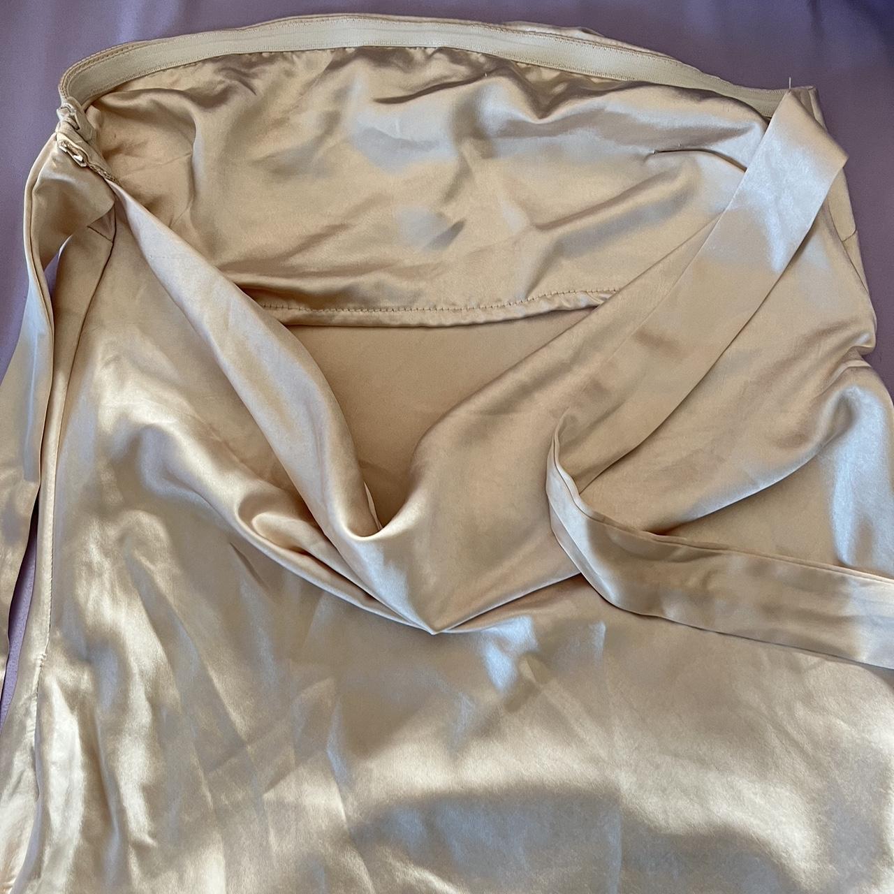 Princess Polly satin gold nude maxi dress... - Depop