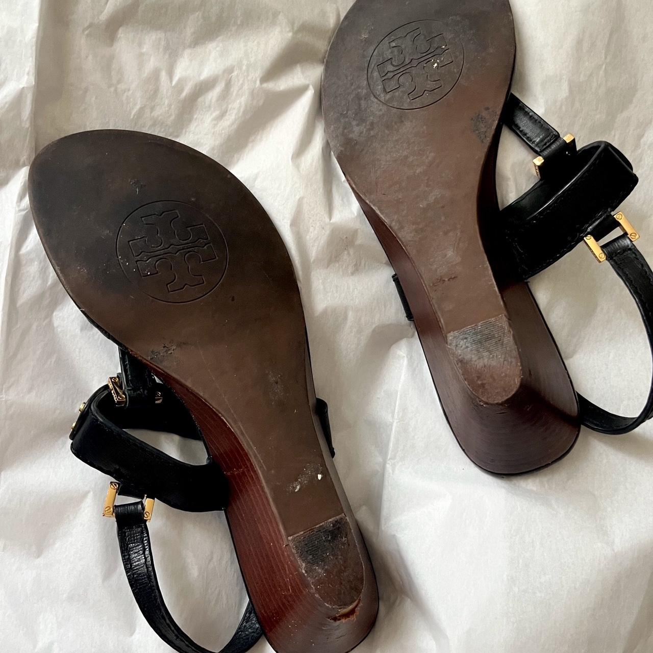 Tory Burch Miller Sandals with wedge. Size 9 Loved Depop