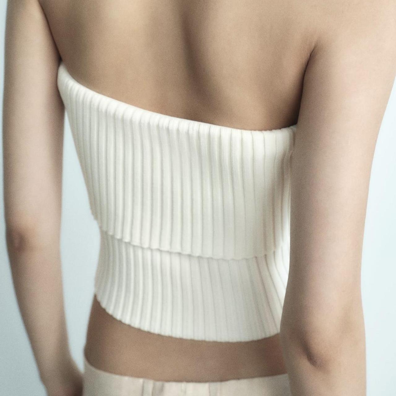 △さま専用　◯tope tubetop 白 Zara white knit tube top. Brand new. Size | Depop