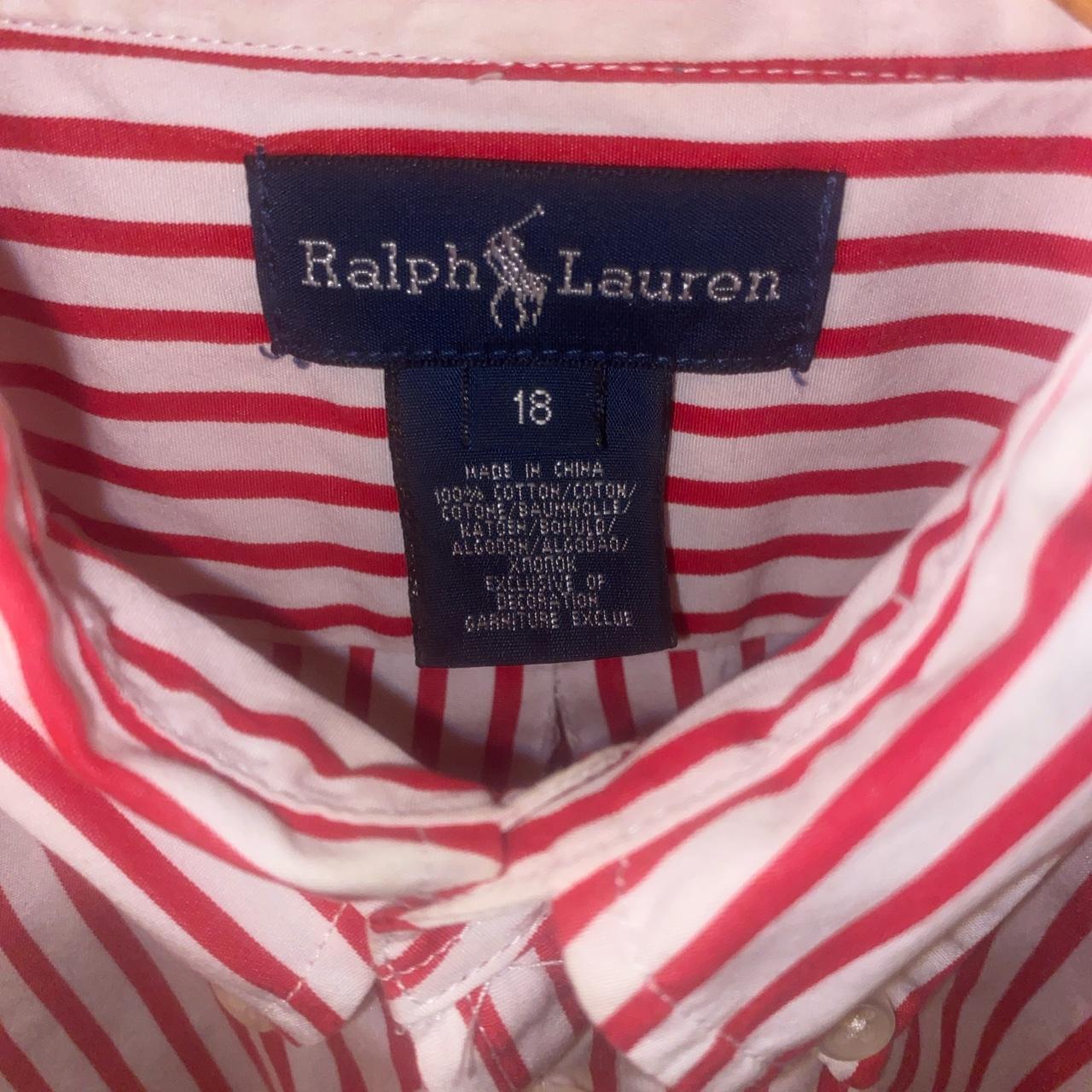 Ralph Lauren Red and White striped shirt Small but... - Depop