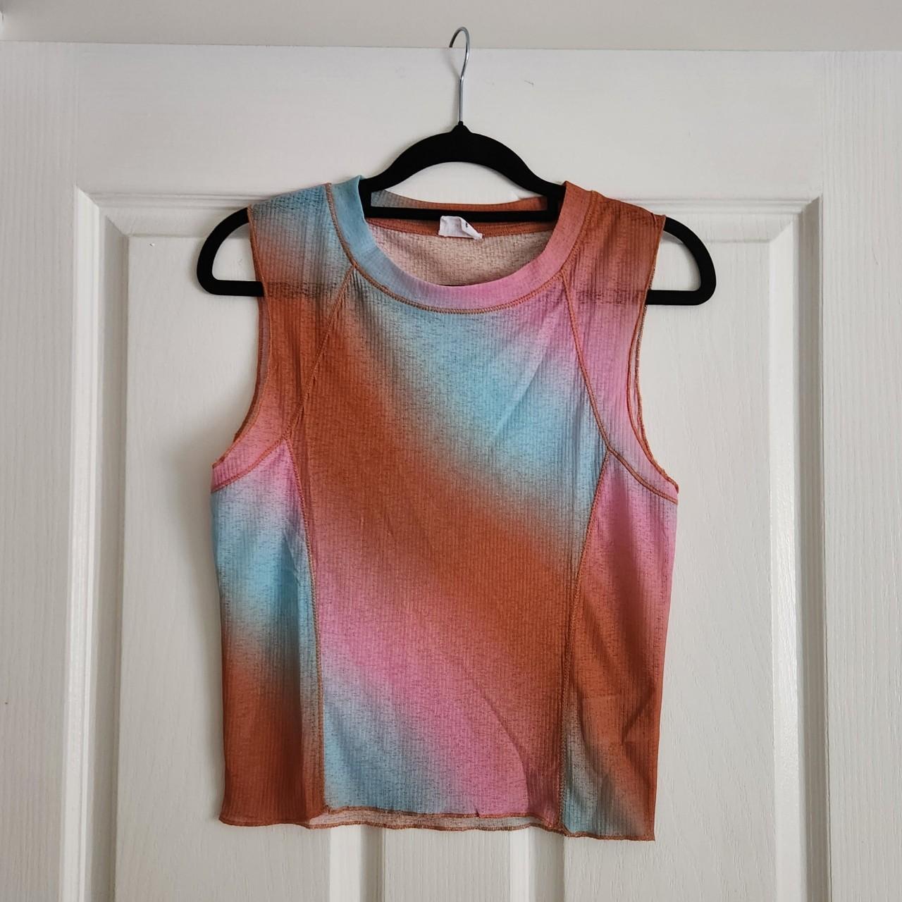 cotton on see through gradient tank 🩷🩵🧡 🩷M 🌸free... - Depop