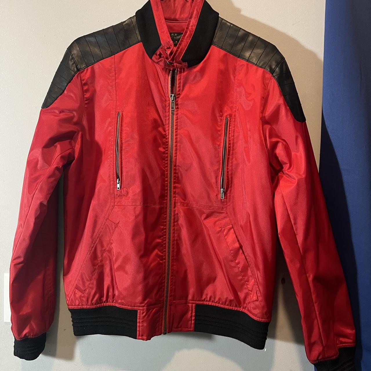 Guess red bomber store jacket