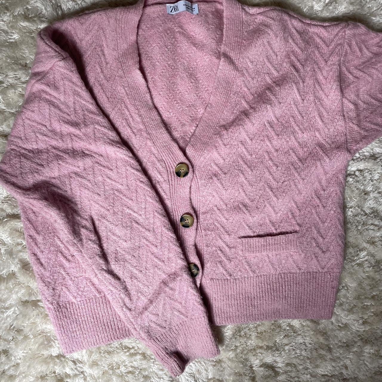 Zara pink cardigan Soft material Size s Depop