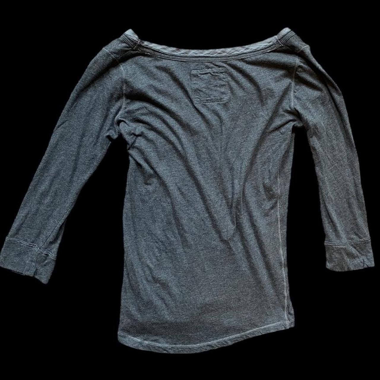 Super y2k v neck twilight grey shirt from Hollister!... - Depop