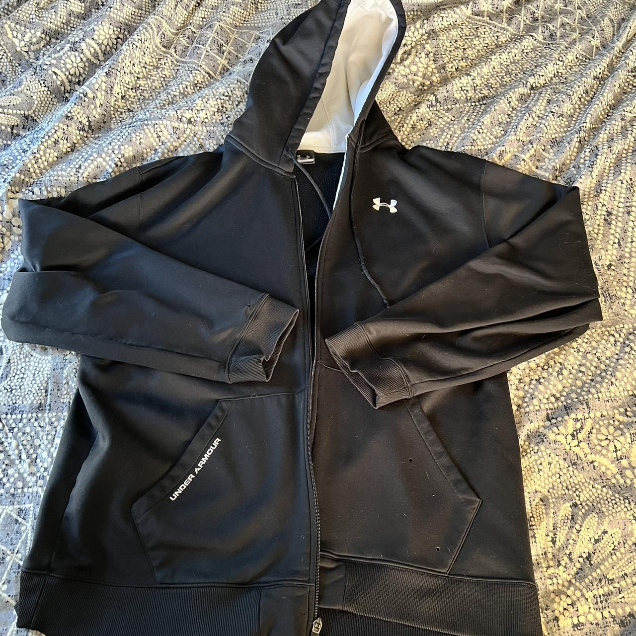 Under Armour zip up hoodie. Size pockets. Size XXL.... - Depop