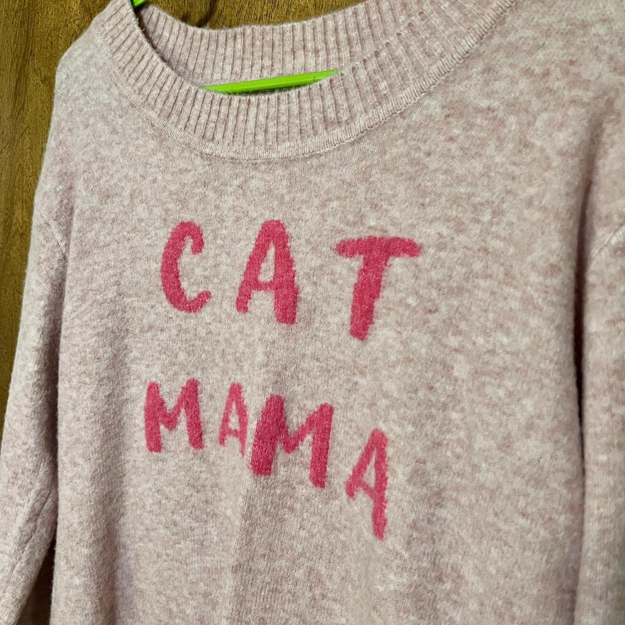 pink cat mama sweater by loft 5 wool blend Depop