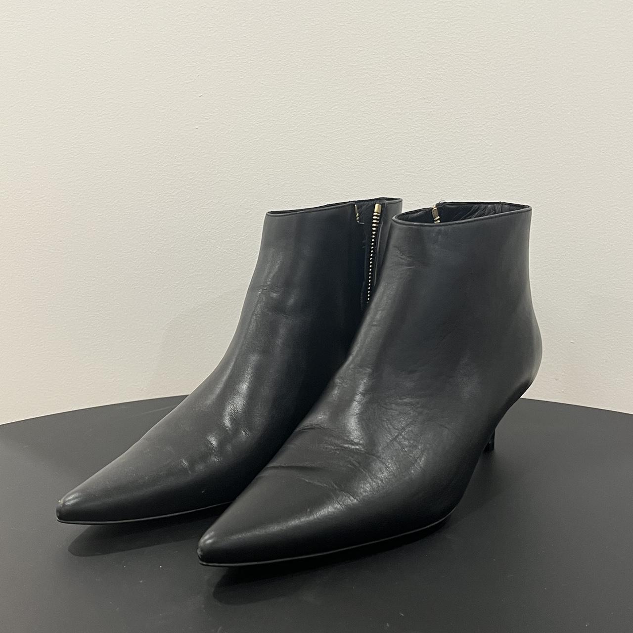 Anine Bing black leather booties Size 38/ US 8;... - Depop