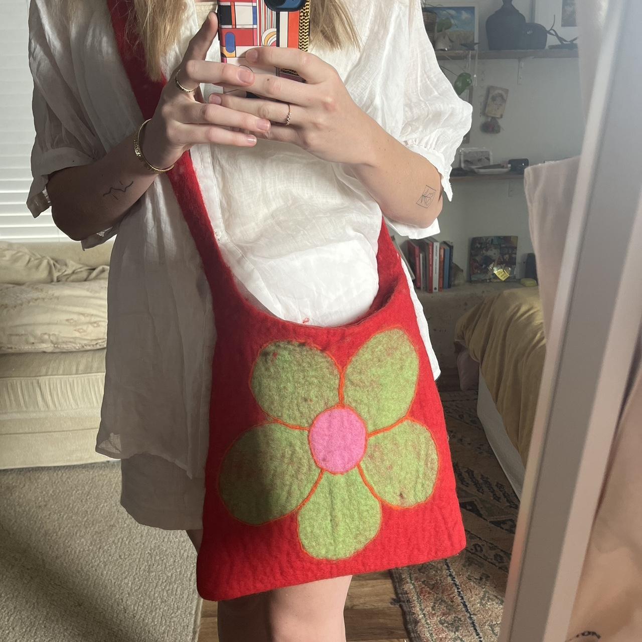 Nepal 100 wool flower bag Really cute and fits so... Depop