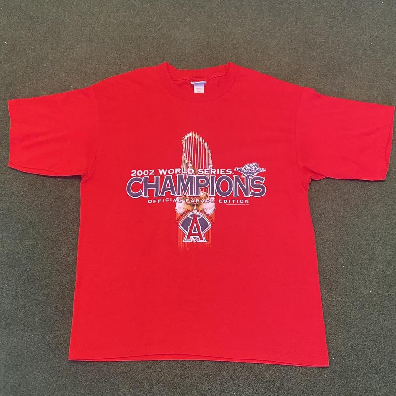 Vintage Anaheim Angels 2002 World Series Champions Parade Edition T-Shirt  Large