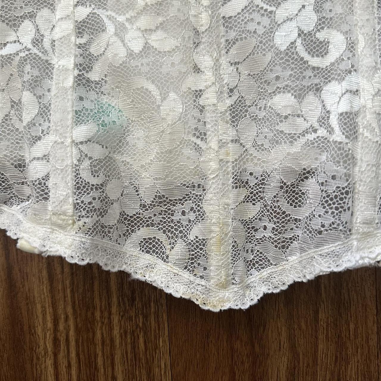 White Lace Corset Top - Size: 34B Has some stains... - Depop