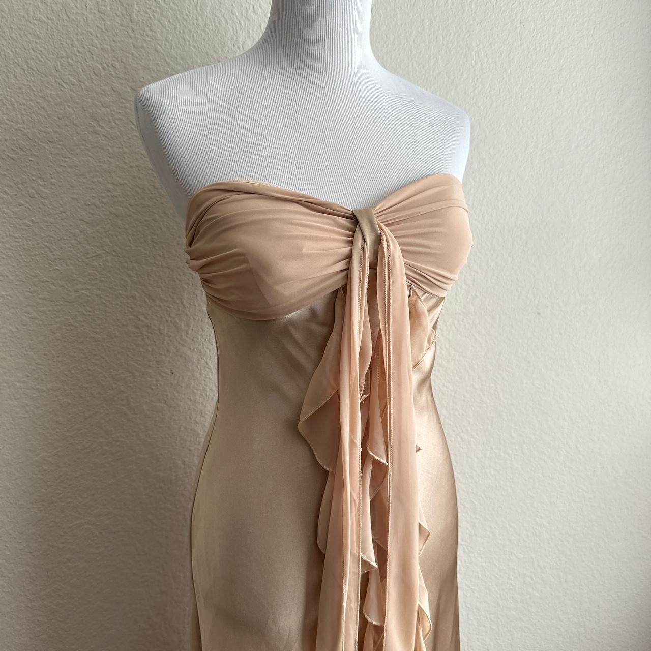 Charlotte Russe Champagne Gold Strapless Dress Depop