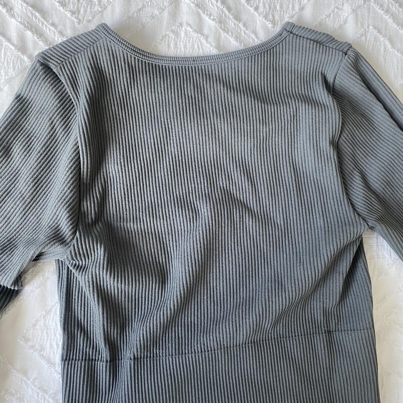 - Glassons ribbed knit long sleeve green/grey -... - Depop