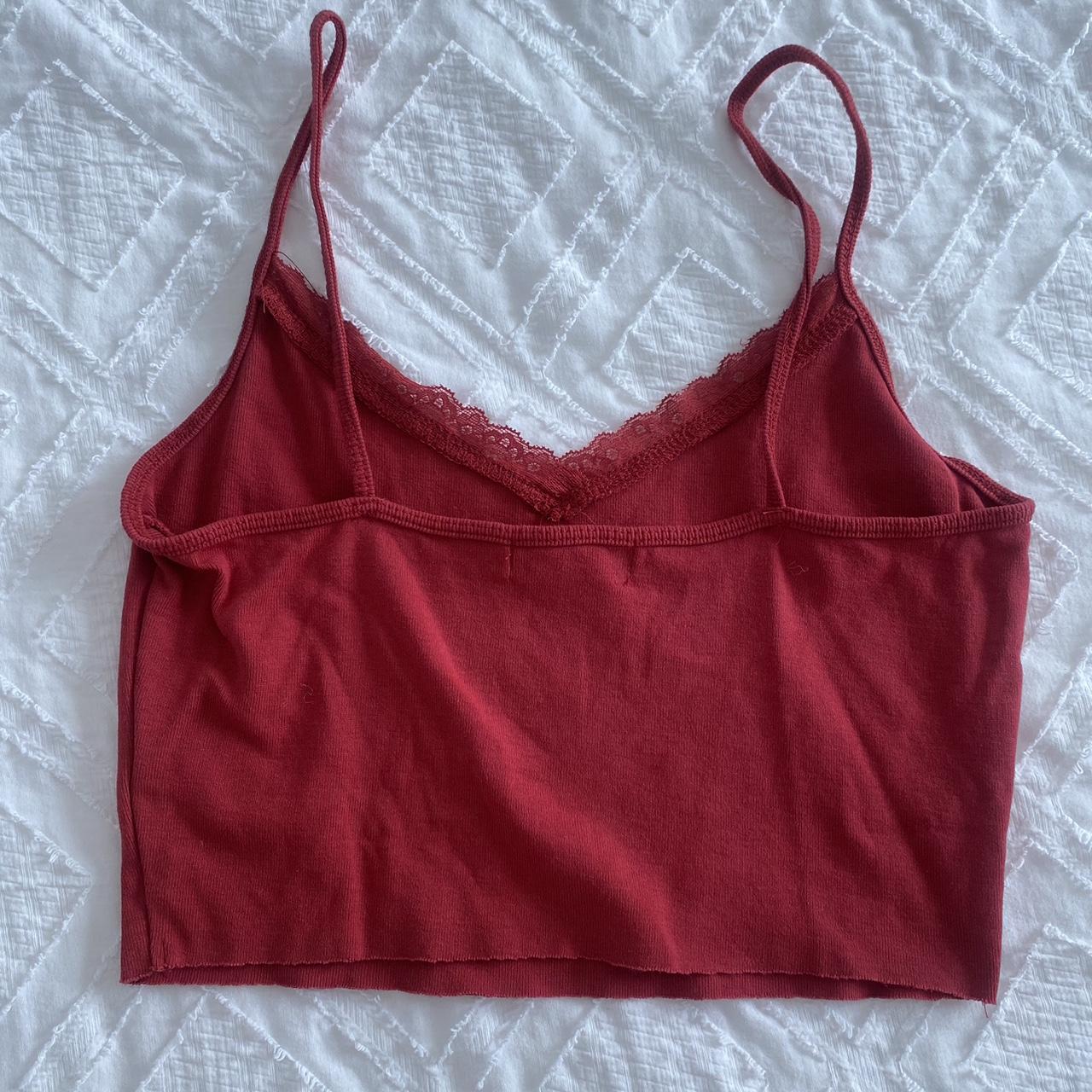 Sportsgirl red trim lace tank Size xs Hardly... Depop