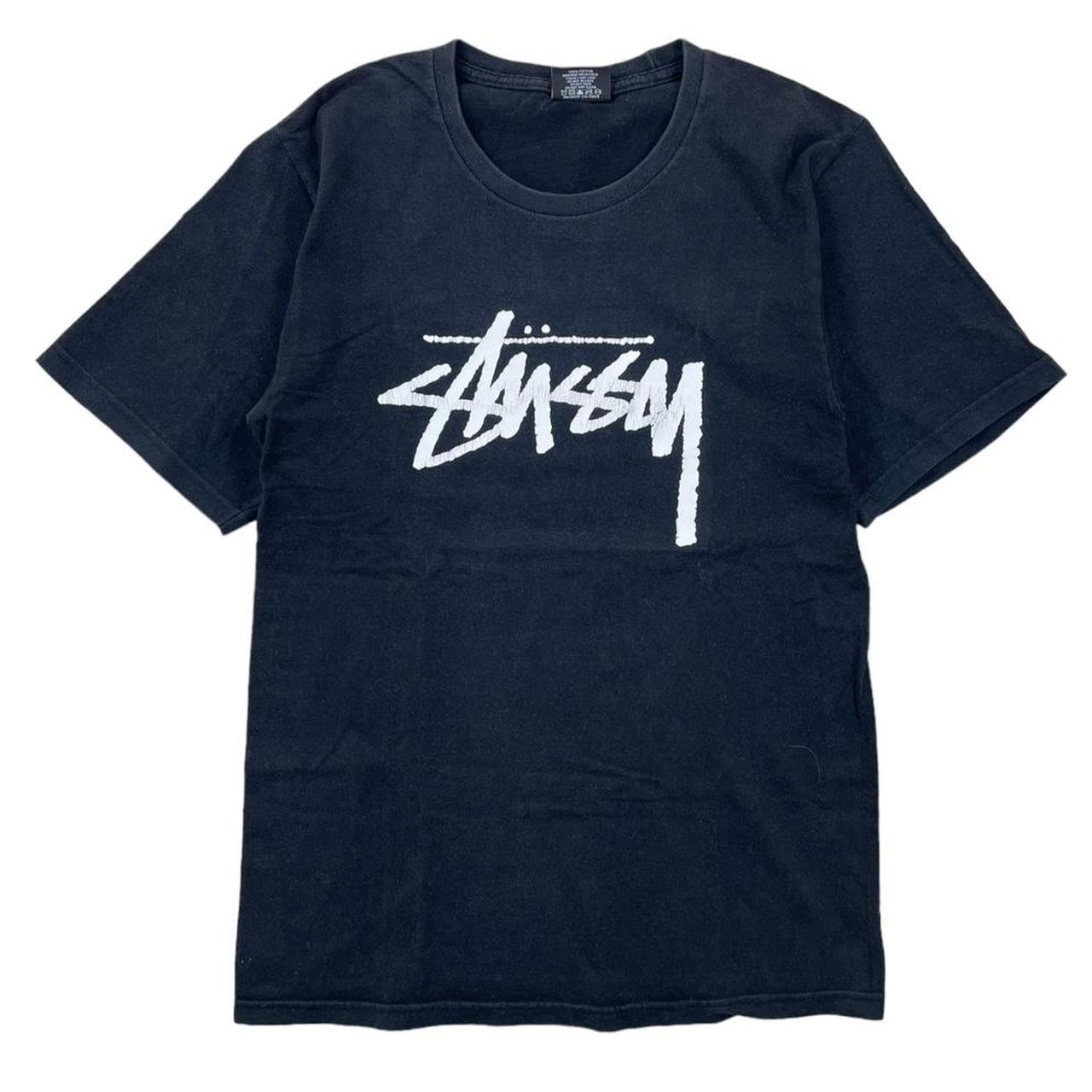 Authentic Stussy Black White Logo T Shirt Size:... - Depop