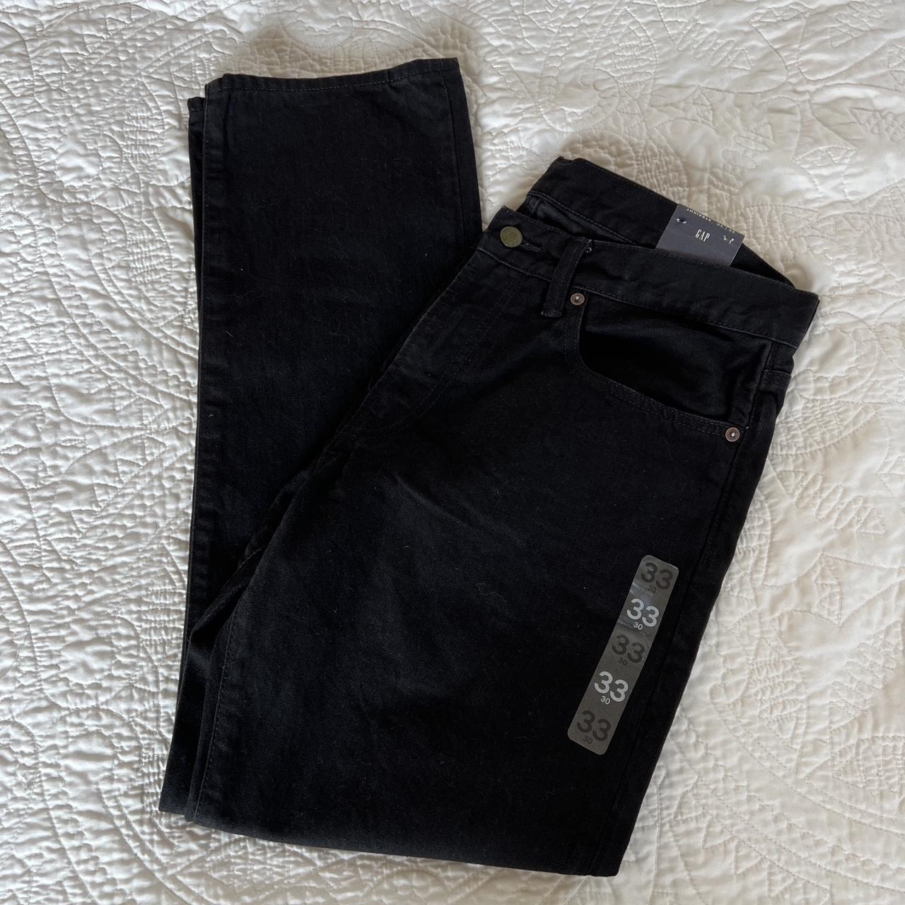 Gap straight leg 33x30 denim jeans Black Brand new... - Depop