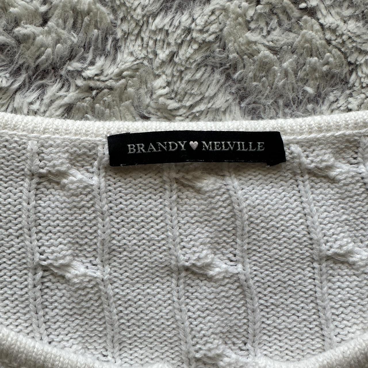 Brandy Melville white cropped sweater... - Depop