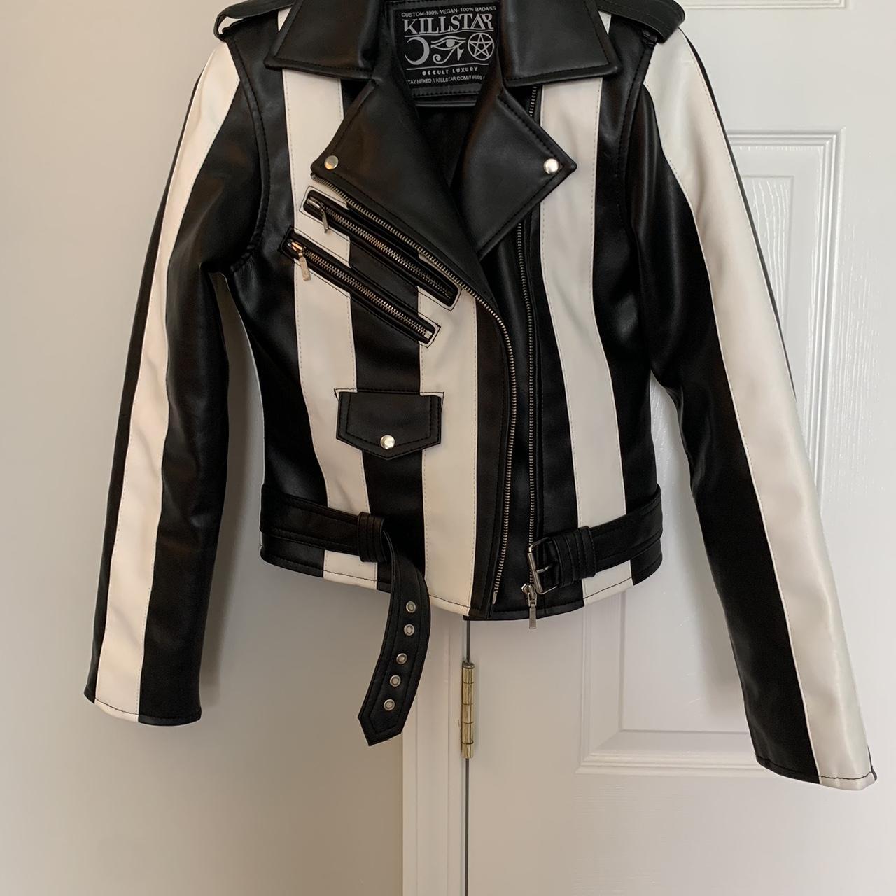 Killstar Beetlejuice Leather Jacket popular Size Small Rare Sold Out